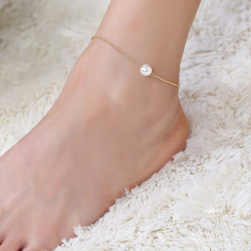 Gold Anklet for Women Beach Party Daily Casual Summer Foot Accessory - Image 3