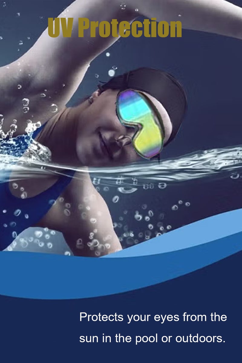 هيروكس نظارات سباحة مضادة للضباب نظارات سباحة عالية الدقة بإطار كبير، مقاومة للماء والضباب، مناسبة للبالغين، مناسبة للرجال، مقاس W - Image 5