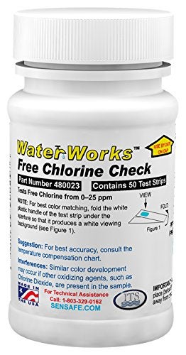 Industrial Test Systems WaterWorks 480023 Free Chlorine Test Strip, 5 Second Test Time, 0-25ppm Range (Pack of 50) - Image 5
