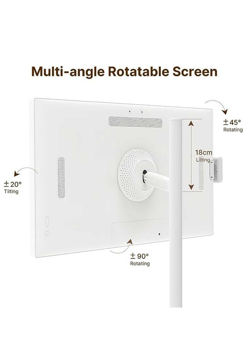 Generic - 21.5 Inch Portable Smart Monitor, 1080 x 1920 IPS Swivel Screen, Portable Touch Screen, Wireless on Wheels, Built-in 7800mAh Battery, for Watching TV, Video Streaming, Live Streaming - Image 1