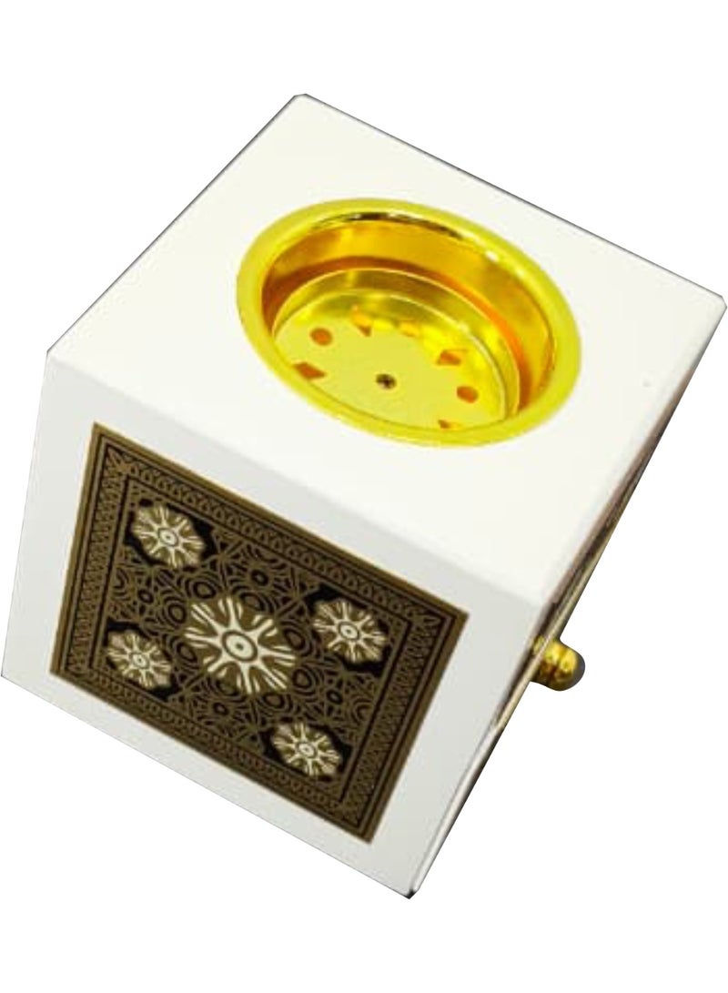 حامل مبخرة خشبي من الراتنج - أبيض - Image 2