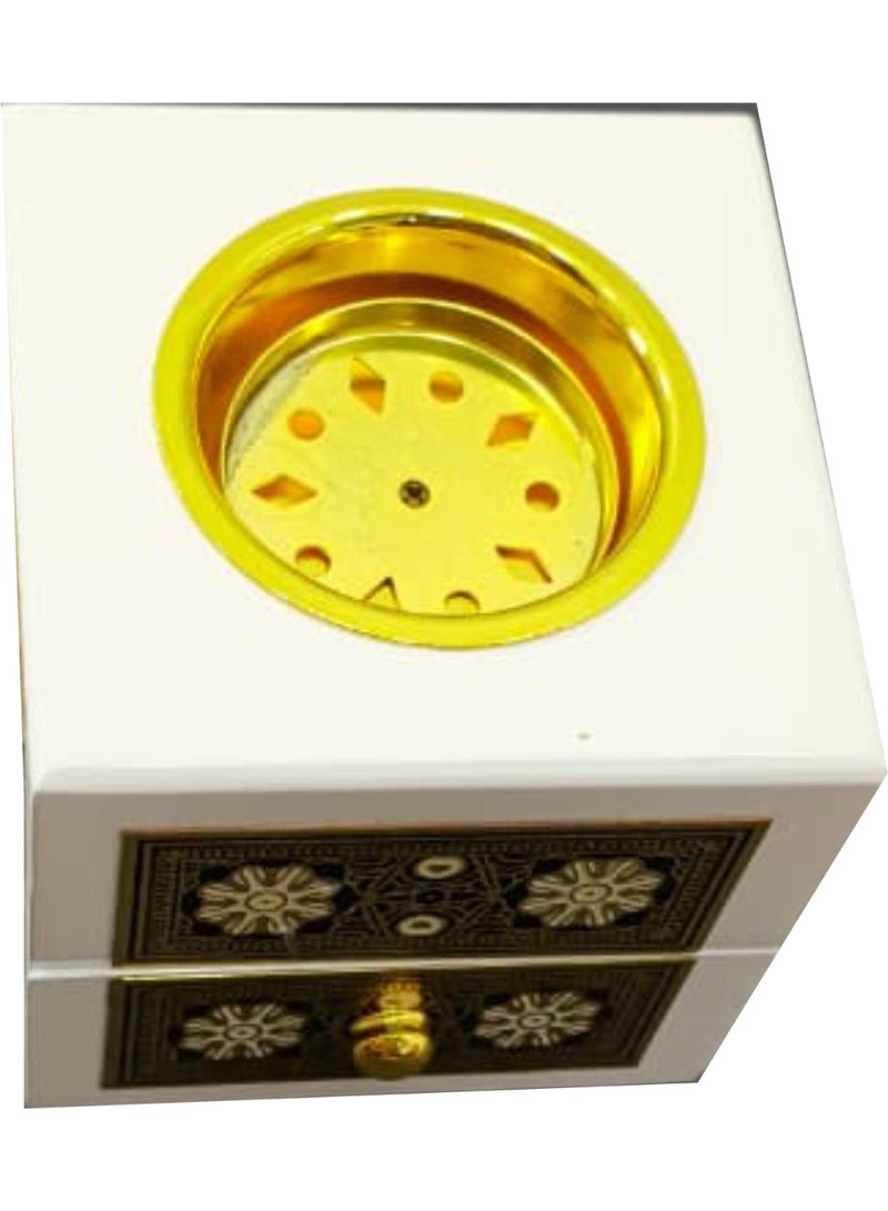 حامل مبخرة خشبي من الراتنج - أبيض - Image 4