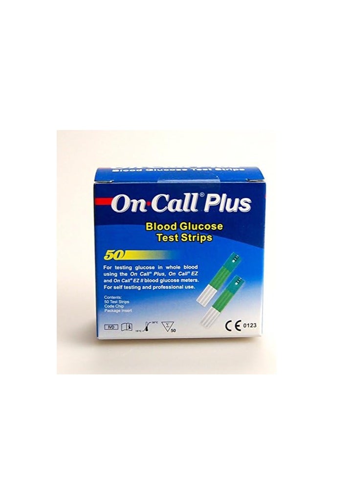On call plus Blood Glucose Test Strips 50 Test Strips  - Image 1