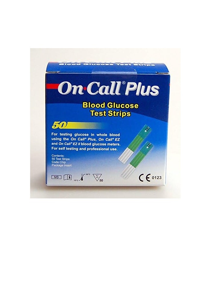 On call plus Blood Glucose Test Strips 50 Test Strips  - Image 2