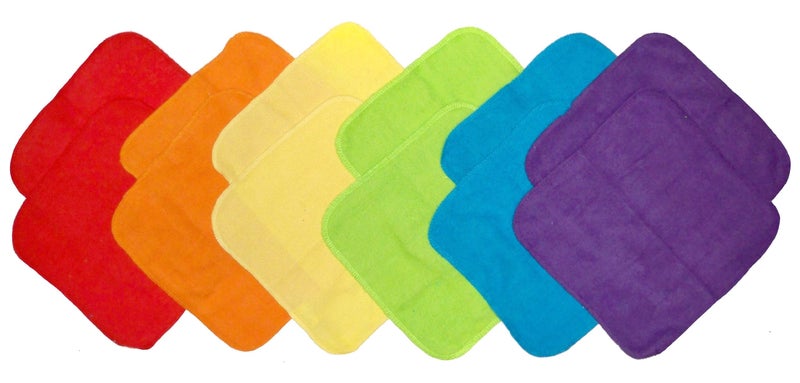 Neat Solutions Solid Knit Terry Washcloth Set Multicolor 12Count