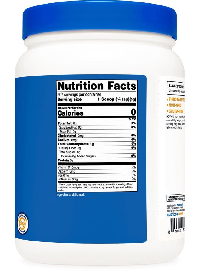 Nutricost Malic Acid Powder 2 LBS - Gluten Free, Non-GMO - Image 5