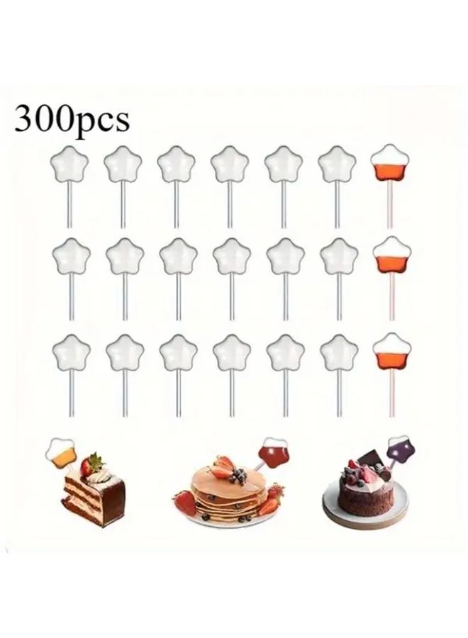 300pcs Transparent Plastic Dropper Straws Multi Shape For Drinks And Desserts - Image 1