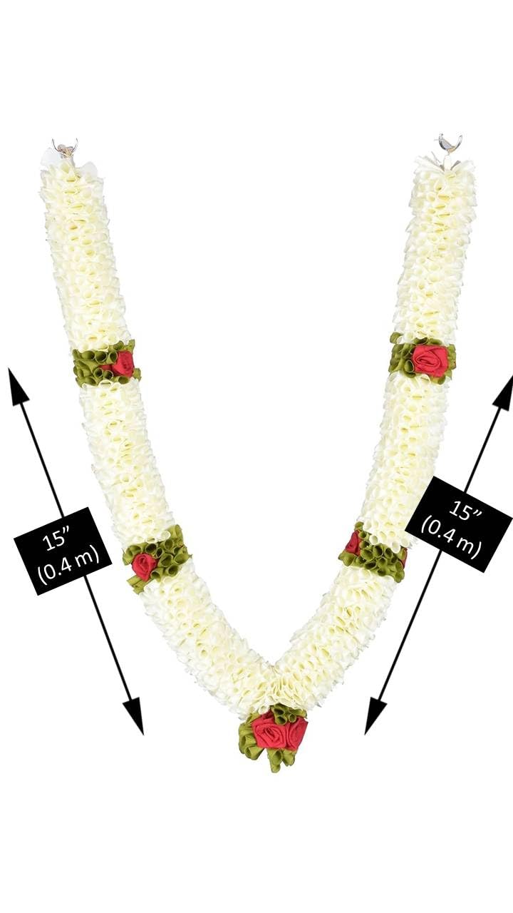 Daedal crafters Premium Off White Artificial Garland, Decorative Mala for God Photo Frames Handmade Garland - Image 2