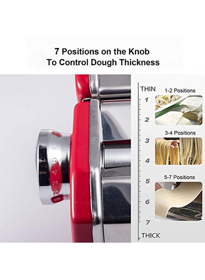 Shule Pasta Maker Machine Stainless Steel Adjustable Pasta Roller and Cutter for Tagliattelle Linguine Lasagna Noodles, Classic Red - Image 2