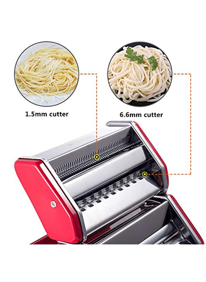 Shule Pasta Maker Machine Stainless Steel Adjustable Pasta Roller and Cutter for Tagliattelle Linguine Lasagna Noodles, Classic Red - Image 3