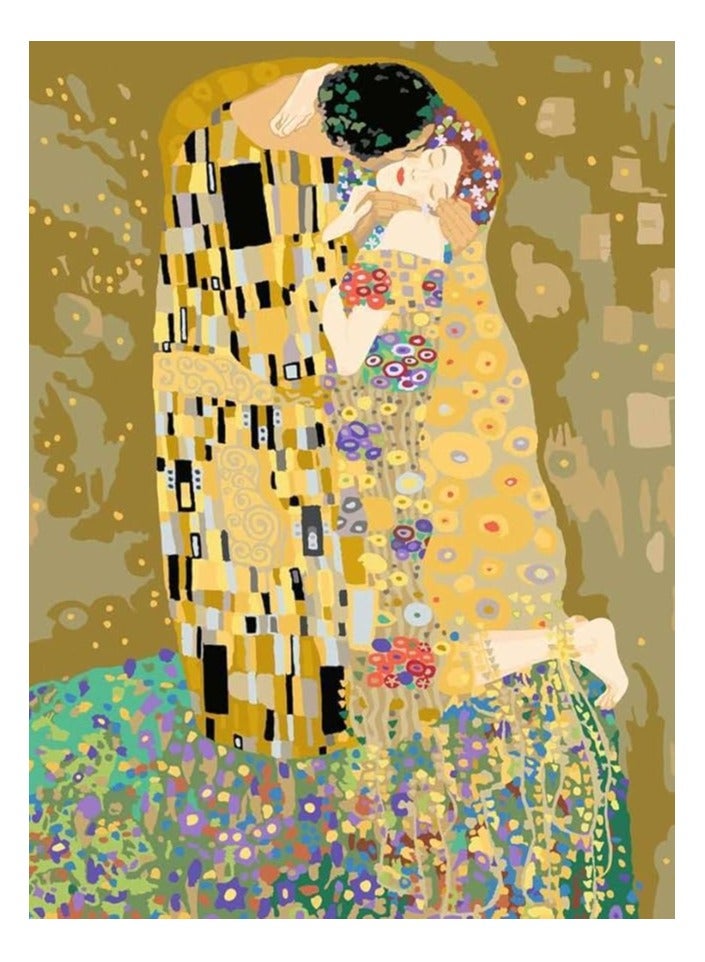 Ravensburger مجموعة الرسم بالأرقام على قماش كليمت "القبلة" من رافنسبورجر كري آرت - 30×40 سم، لوحة مطبوعة مسبقًا، 33 لون أكريليك، فرش، لوحة ألوان وورنيش لامع | 23916-0 - Image 2