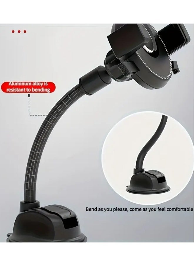 ELTRAZONE Hose Rotatable Car Mobile Phone Holder | Flexible Gooseneck Mount for Dashboard & Windshield | Strong Suction Cup with 360° Rotation | Secure, Adjustable Car Phone Mount | Universal Fit for All iPhone & Android Smartphones - Image 3