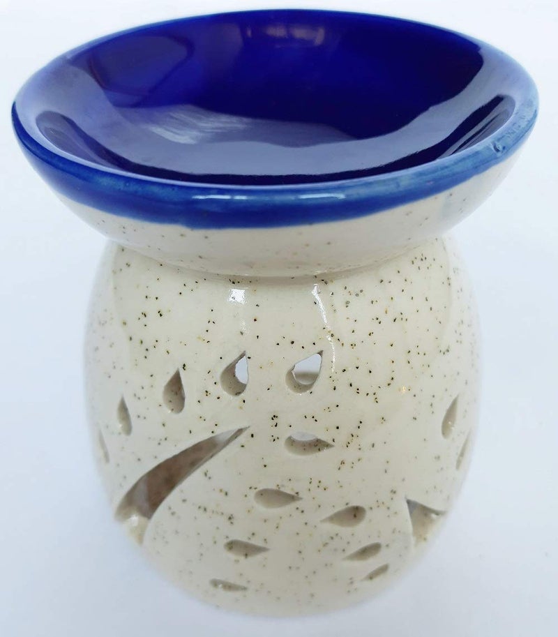 Mkd2 Rise Mkd2 Rise Ceramic Aroma Oil Diffuser Burner Lamp for Room Fragrance Top Blue  - Image 3