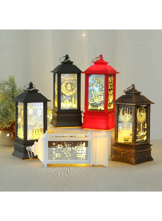 Ramadan Lantern, Ramadan Decorations Lights, Vintage LED Lantern Hollow Design Decorations for Ramadan Holiday Table Decor - Image 2