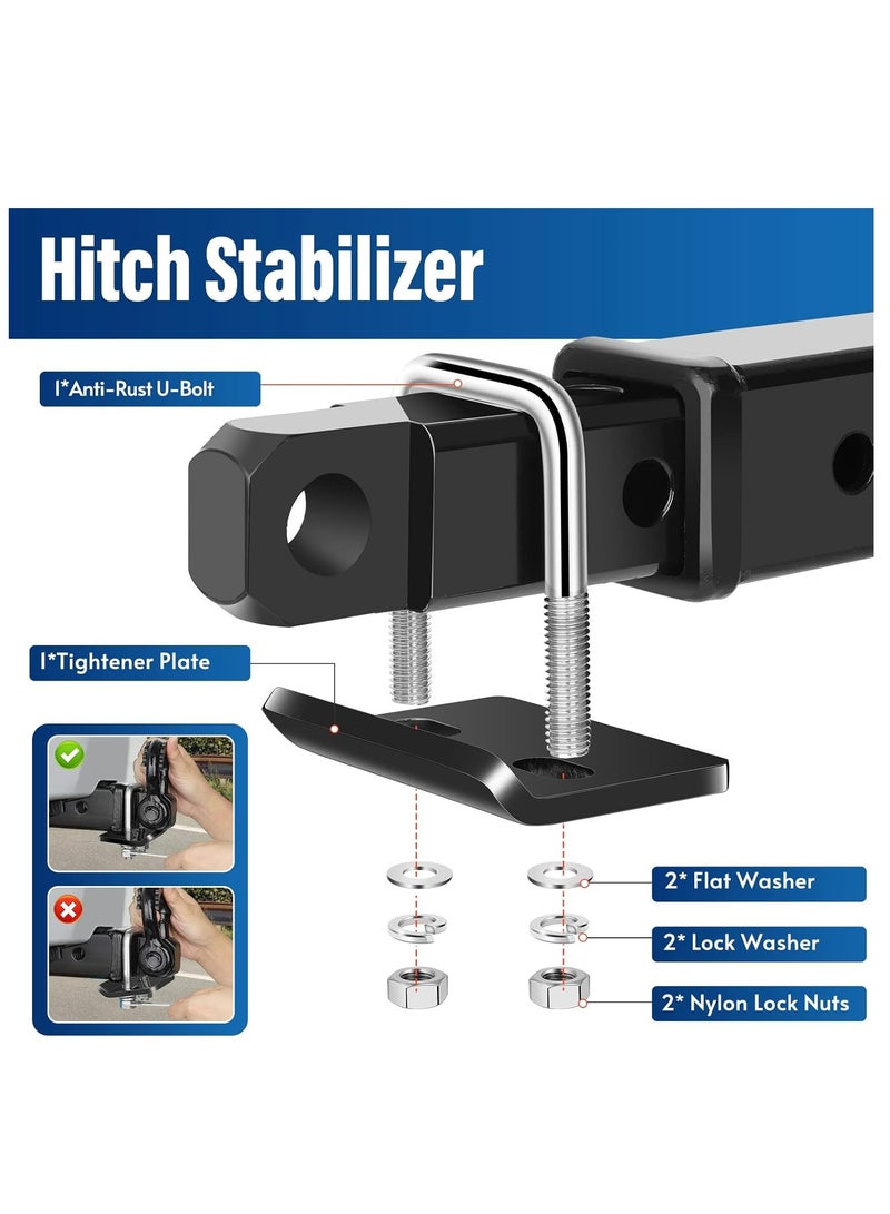 Loquat Heavy-Duty Hitch Tightener Anti-Rattle Stabilizer for 1.25 and 2 inch Hitches for Hitch Trays, Cargo Carriers, Bike Racks - Image 4