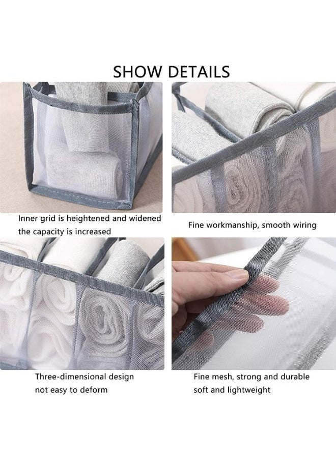 Generic 6 Pieces Underwear Drawer Organizer Foldable Closet Clothes Dividers Nylon Dresser Compartments Storage Box Set Fit for Bras Socks Underpants Panties and Ties Organization  - Image 3
