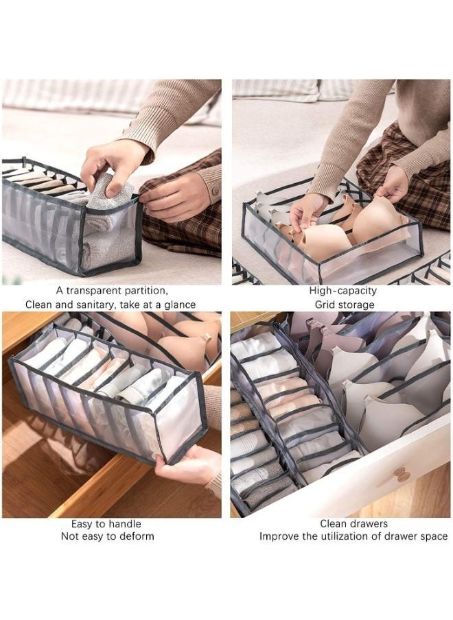 Generic 6 Pieces Underwear Drawer Organizer Foldable Closet Clothes Dividers Nylon Dresser Compartments Storage Box Set Fit for Bras Socks Underpants Panties and Ties Organization  - Image 5