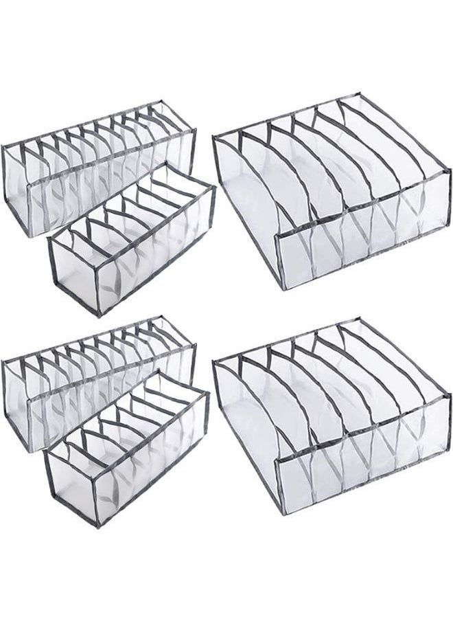 Generic 6 Pieces Underwear Drawer Organizer Foldable Closet Clothes Dividers Nylon Dresser Compartments Storage Box Set Fit for Bras Socks Underpants Panties and Ties Organization  - Image 1
