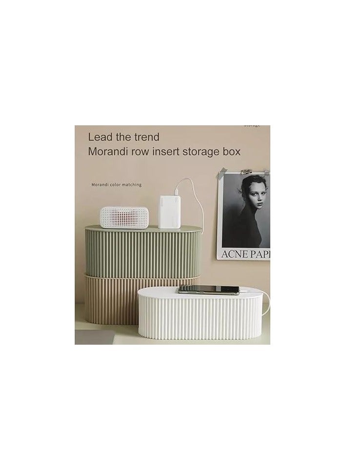 أكس سبرينج صندوق إدارة الكابلات Xspring، صندوق منظم الكابلات الأبيض لشرائط الطاقة، صندوق منظم سلك كبير من Promass مع غطاء، واقيات التيار، صندوق إخفاء كابل أسلاك الكمبيوتر للمنزل والمكتب والمكتب - Image 4