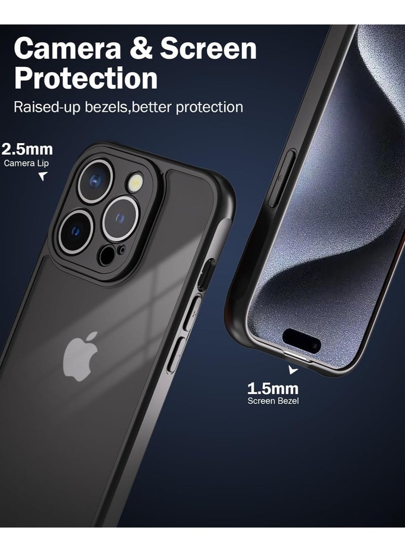 جراب حماية ممتص للصدمات لهاتف Iphone 15 Plus مصنوع من مادة TPU السيليكونية فائقة المتانة وآمن للغاية مع كاميرا مثالية باللون الأسود - Image 3