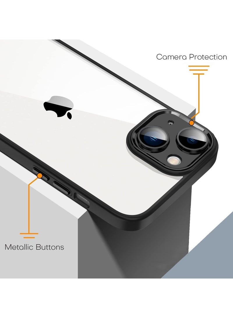 جراب حماية ممتص للصدمات لهاتف Iphone 15 Plus مصنوع من مادة TPU السيليكونية فائقة المتانة وآمن للغاية مع كاميرا مثالية باللون الأسود - Image 4