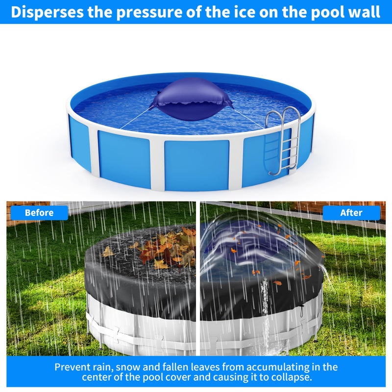 CACSPS Pool Pillow for for Above Ground Pools, 4x4 Ft Pool Air Pillow for Closing Winter Pool Winterizing Kit for Ground Pool, 0.5mm PVC Material, 2X 16.5Ft Rope (Blue) - Image 3