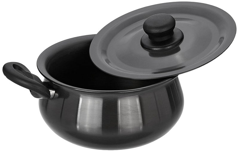 Brand - Solimo Solimo Aluminium Hard Anodized Handi With Lid 25 Liter Induction Bottom Black - Image 2