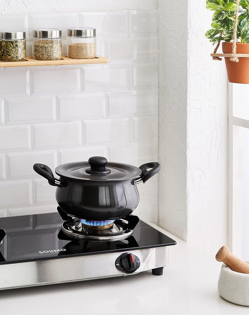 Brand - Solimo Solimo Aluminium Hard Anodized Handi With Lid 25 Liter Induction Bottom Black - Image 3
