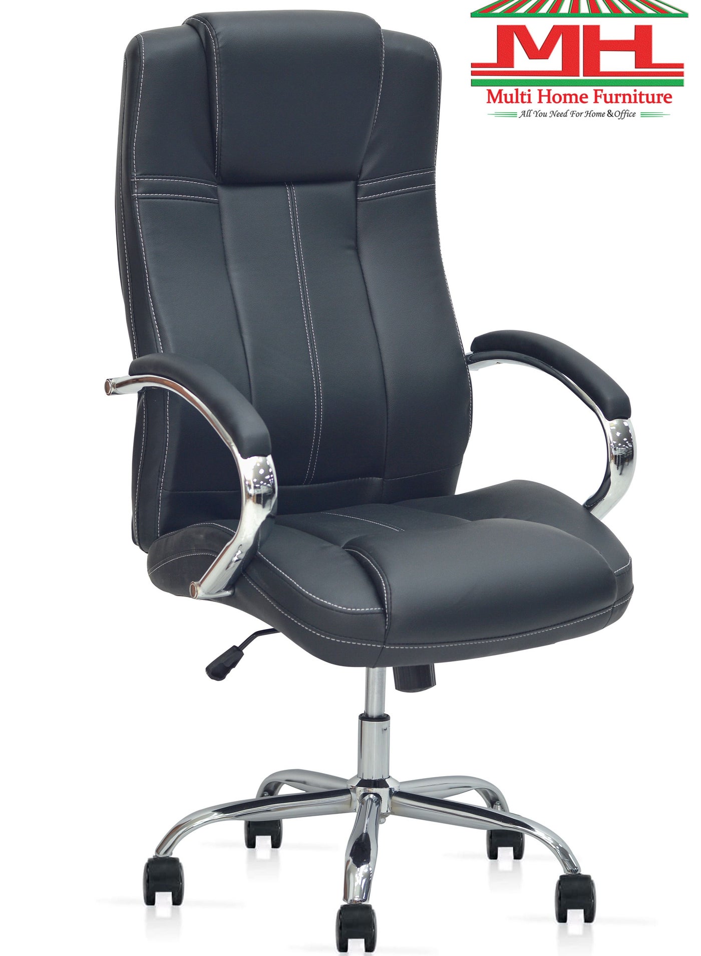 Executive Desk Chair MH-7090-BLACK Ergonomic Office Chair With PU Material Comfort And Lumbar Support With Adjustable Height– Amazing Design