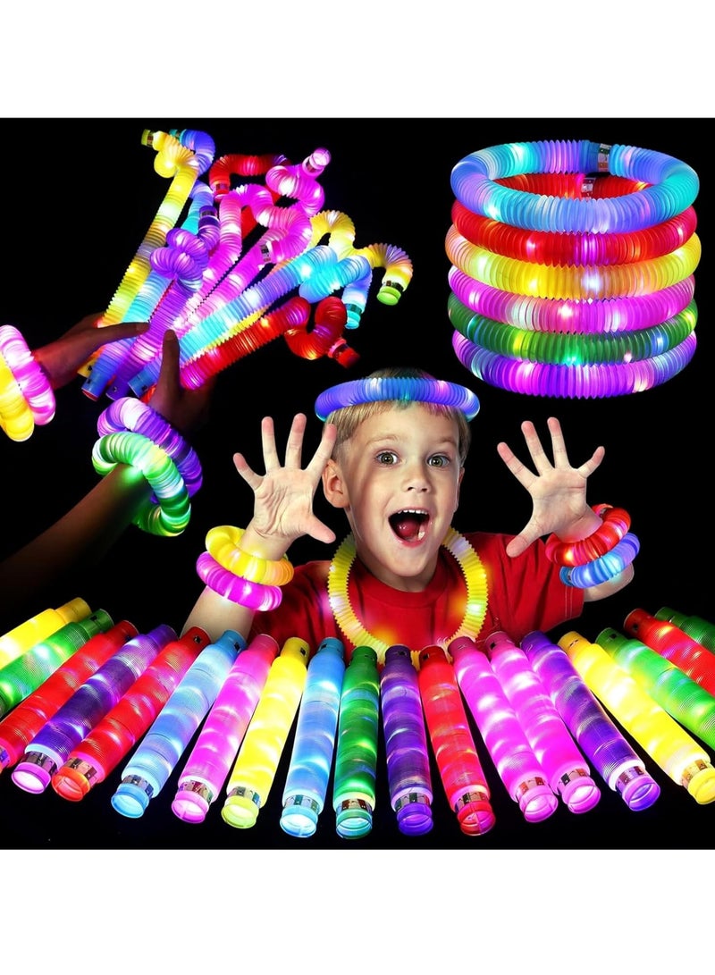 ARGT أنابيب فidget مضيئة ARGT – 12 قطعة عصي حسية مضيئة | ألعاب فidget قابلة للتمديد مع وميض LED للأطفال ومتعة الحفلات - Image 1