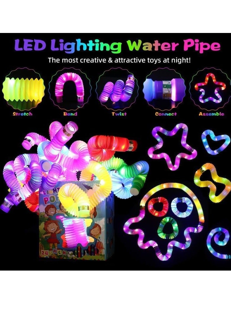ARGT أنابيب فidget مضيئة ARGT – 12 قطعة عصي حسية مضيئة | ألعاب فidget قابلة للتمديد مع وميض LED للأطفال ومتعة الحفلات - Image 3