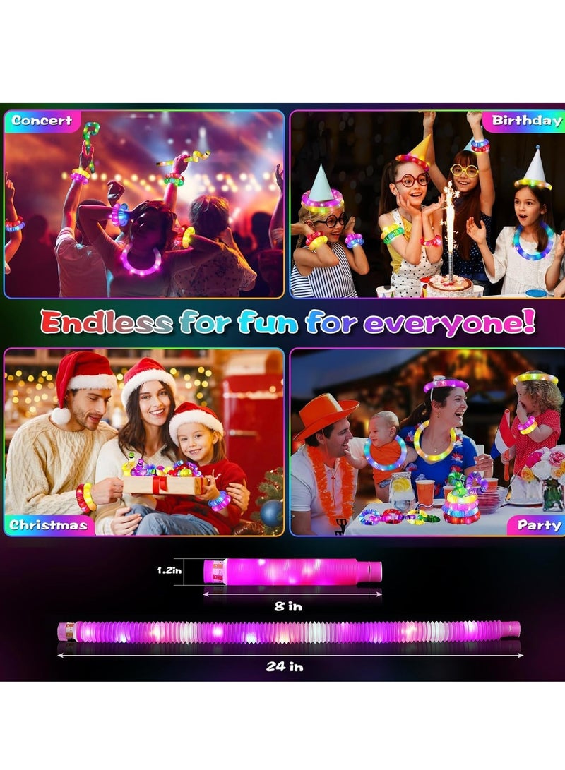 ARGT أنابيب فidget مضيئة ARGT – 12 قطعة عصي حسية مضيئة | ألعاب فidget قابلة للتمديد مع وميض LED للأطفال ومتعة الحفلات - Image 4