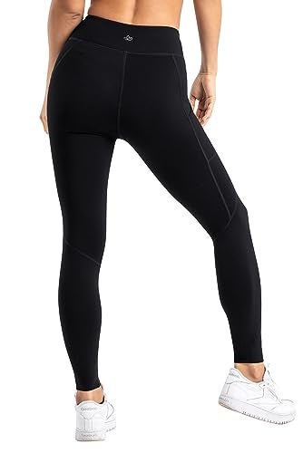 Yogipace Petite Women's 25" Yoga Workout Running Leggings with Side Pockets Black Size L - Image 3