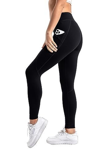 Yogipace Petite Women's 25" Yoga Workout Running Leggings with Side Pockets Black Size L - Image 2