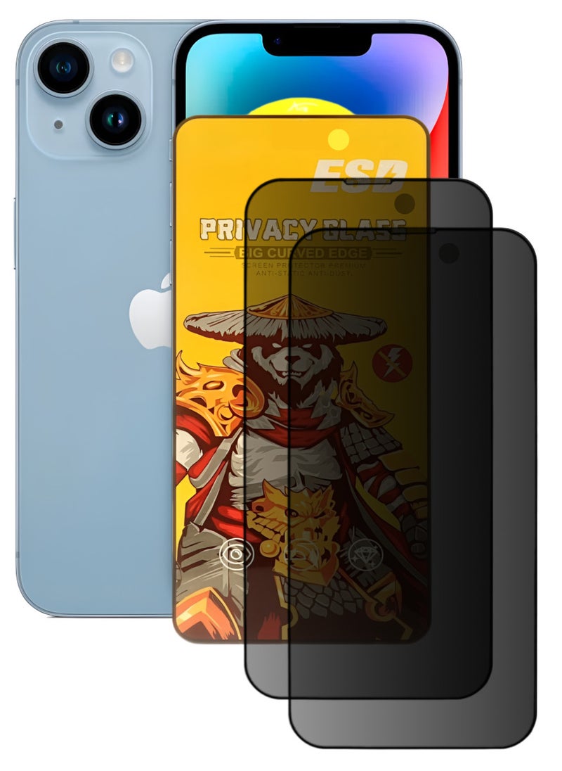 ESD 2 Pieces Tempered Dustproof Privacy Glass Screen Protector Compatible For iPhone 14 Plus - Image 1