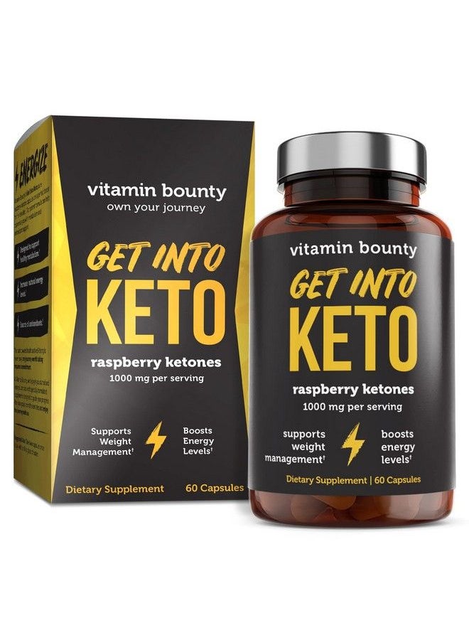 Vitamin Bounty - Get Into Keto Pills Premium Raspberry Ketones Promotes Ketosis For Women And Men Supports Keto Diet Green Tea Boosts Energy Nongmo 60 Capsules - Image 1