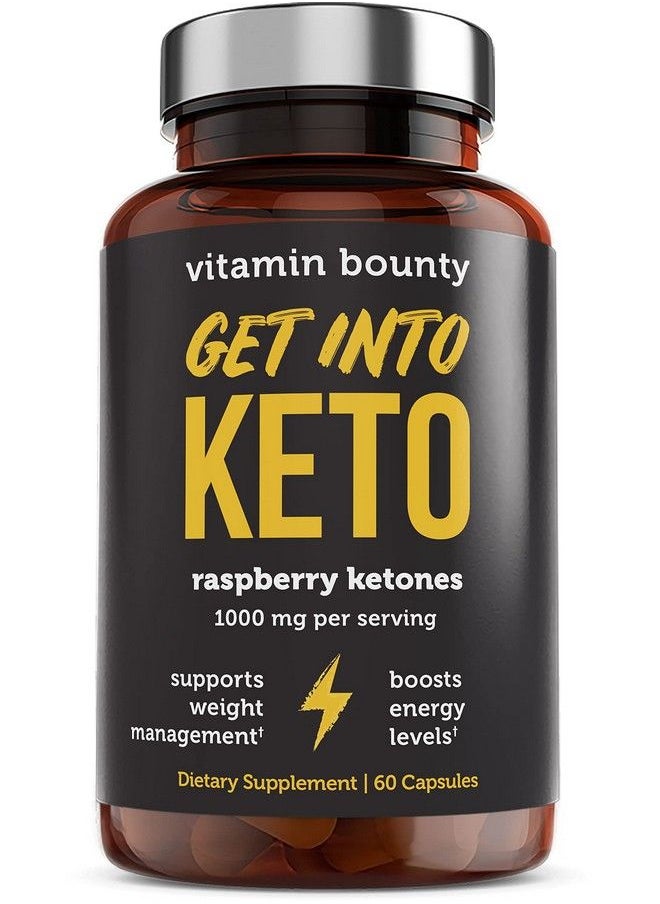 Vitamin Bounty - Get Into Keto Pills Premium Raspberry Ketones Promotes Ketosis For Women And Men Supports Keto Diet Green Tea Boosts Energy Nongmo 60 Capsules - Image 1