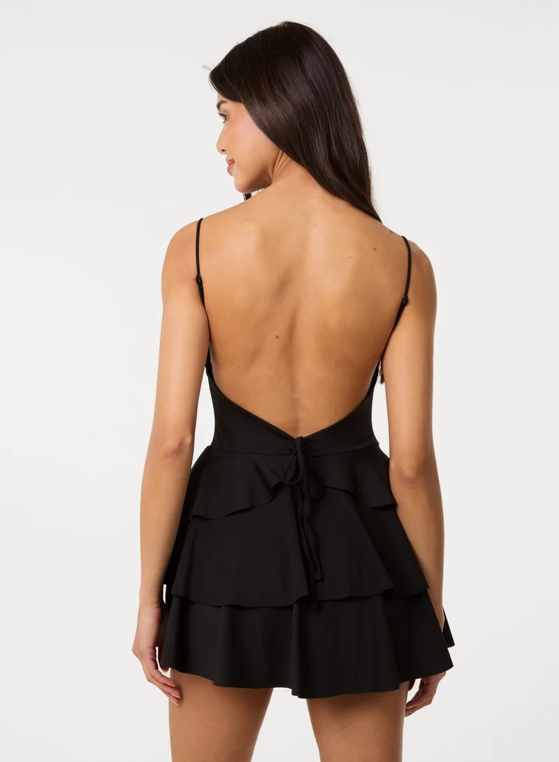 Pink Vanilla Tiered Hem Bustier Dress