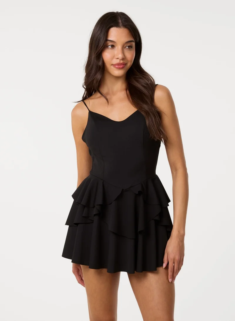 Pink Vanilla Tiered Hem Bustier Dress