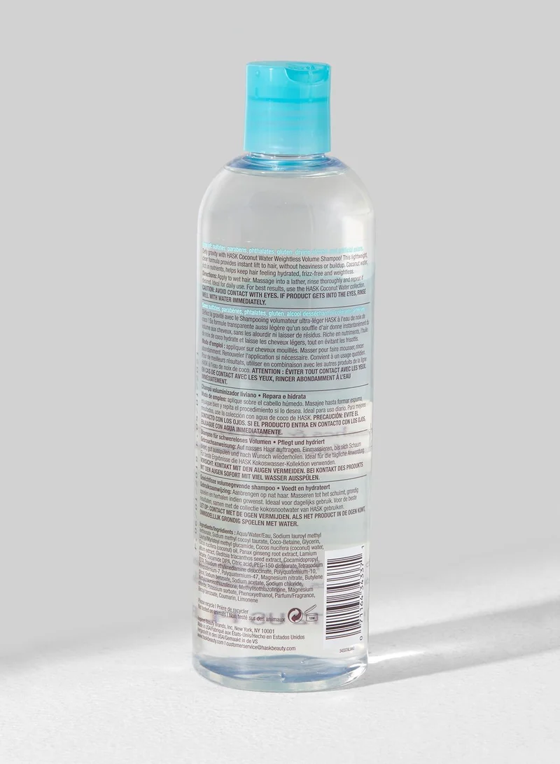 HASK Coconut Water Weightless Volume Shampoo - 355Ml