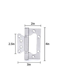 Excefore 4 Pack Non-Mortise Door Hinges, 4 x 3 inch Stainless Steel Interior Door Hinges with Screws, Smooth, and Easy to Install, for Bedroom,  Furniture Hardware (Silver)  - Image 2