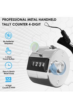 Cool Baby COOLBABY Digital Hand Tally Counter 4 Digit Number Hand Held Tally Counter Manual Counting Golf Clicker Training Counter  - Image 2