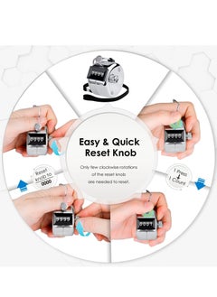 Cool Baby COOLBABY Digital Hand Tally Counter 4 Digit Number Hand Held Tally Counter Manual Counting Golf Clicker Training Counter  - Image 5