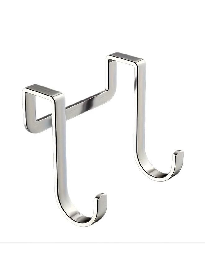 1pc Stainless Steel S Hook Heavy Duty No Drill Door Hook Multipurpose Organizer - Image 1