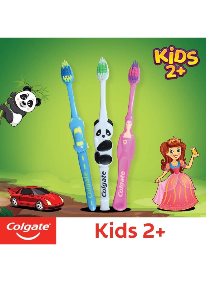 Colgate Kids Manual Toothbrush 2-5 Years, Ultra Soft Bristle, Multi Color pack, contains 3pcs - Image 2