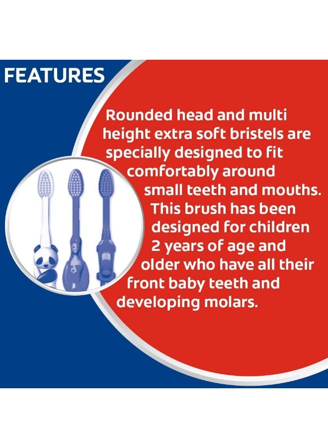 Colgate Kids Manual Toothbrush 2-5 Years, Ultra Soft Bristle, Multi Color pack, contains 3pcs - Image 3