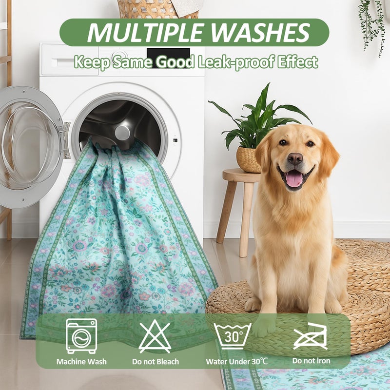 Bao dan Baodan Washable Pee Pads for Dogs, 2 Pack Super Absorbent Reusable Puppy Pads with Colorful Flowers Patterns for Potty Training, Floor, Couch, Bed, and Crate,18"x 24" - Image 5