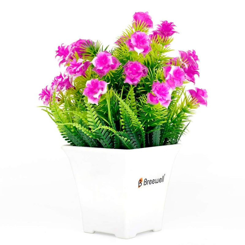 Breewell Crystal Products Artificial Flowers Pink and Green for Valentine GiftBW13 - Image 1