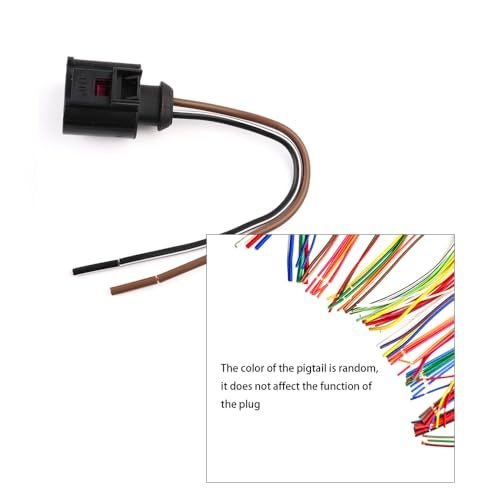 CNUPSM Pigtail Plug Wiring Connector 2Pin 4D0971992 Compatible With VW Jetta Passat Golf Polo Bettle Tiguan Audi A1 A2 A3 A4/S4 A5/S5 A6 A7 A8/S8 Q3 Q7 Q8 R8 TT Seat Ibiza Skoda Fabia Octavia Superb - Image 3