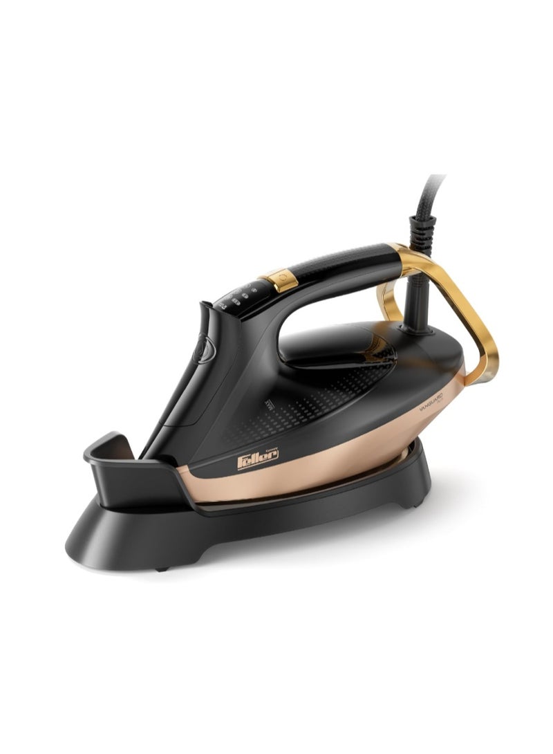 Feller Germany Vanguard Plus Steam Iron 3000W,Grab-to-Steam Technology,Prime Gold Ceramic 2x Sole Plate+Anti Calc,Anti Drip,Auto Shut Off,Display,Turbo Steam, SI300,2Y Guarantee-UAE Version - Image 1